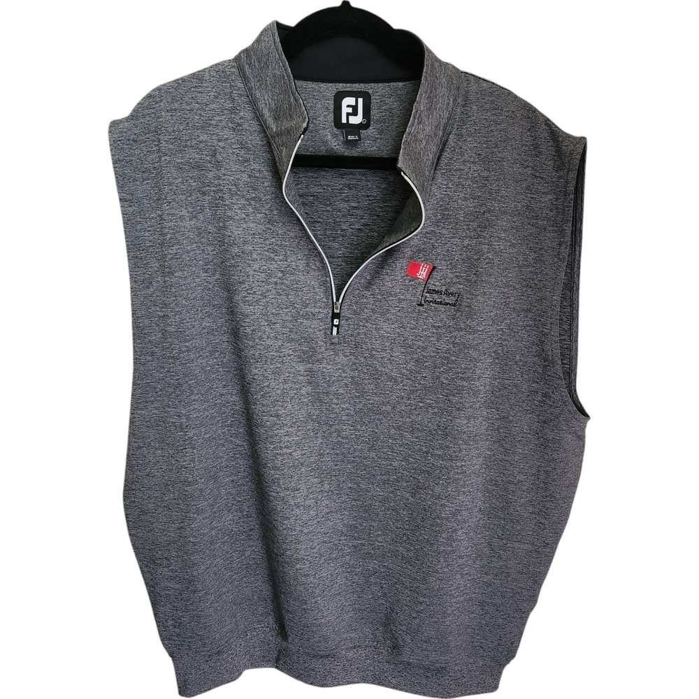 Footjoy Vest Mens Large Gray Golf 1/4 Zip James Avery Invitational Performance